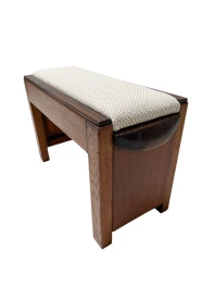 Art Deco Modernist Stool with De Ploeg fabric, 1920s